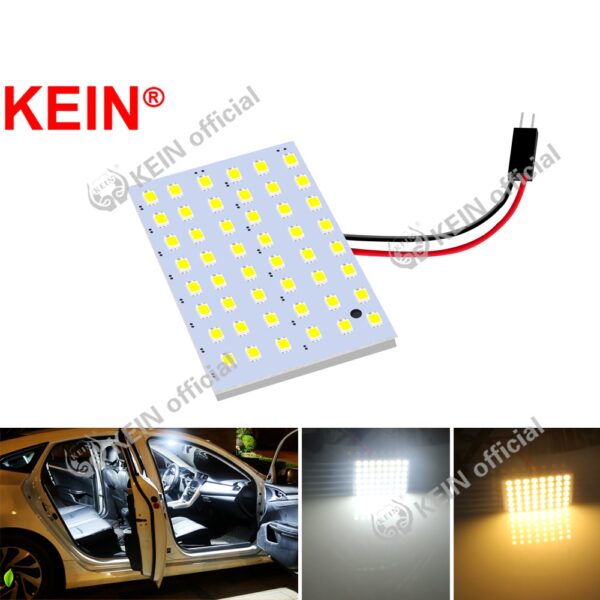 Kein หลอดไฟ Led 48SMD T10 C5W 31 มม. สีขาวอบอุ่น C10W C3W BA9S Led T4W W5W DC12V สําหรับติดตกแต่งภายในรถยนต์