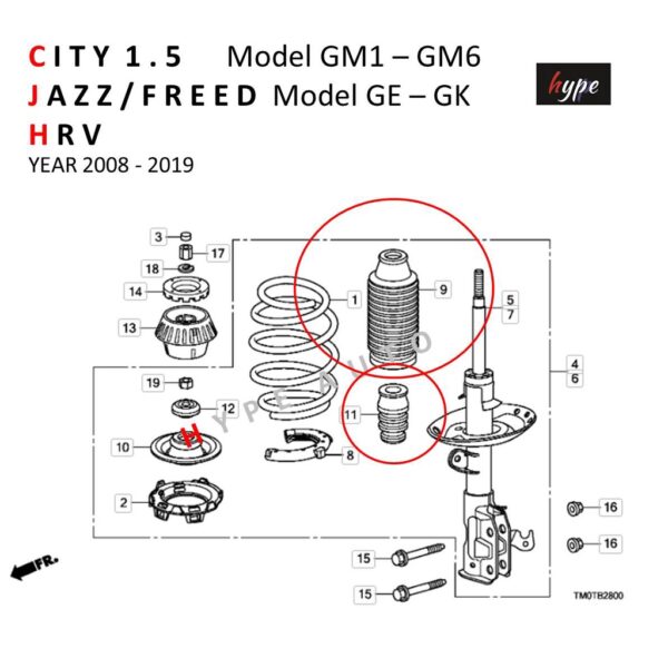 GK / ฟรีด FREED /HR-V ปี 08-19 (4ชิ้น)