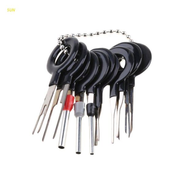 SUN 11Pcs Car Terminal Removal Tool Kit Wire connector Pin Release Extractor Puller Needle Remove Tool