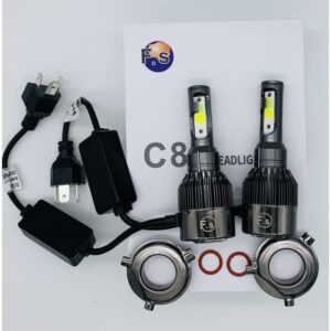 *ไฟหน้าLED 1คู่ LED C8 3สี ขั้ว H1 /H4 /H7 (H8/H9/H11) (9005/HB3) (9006/HB4) รับประกัน 15วัน 12V-24V