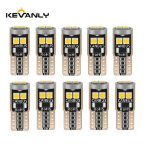 10pcs หลอดไฟ T10 LED W5W canbus 194 501 6 SMD 3030 LED สําหรับติดตกแต่งภายในรถยนต์ 12V 6000K