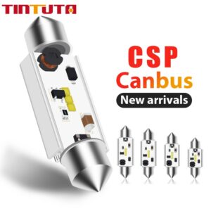 1PC Festoon CSP LED C5W C10W Bulbs 31mm 36mm 39mm 41mm Super Bright Car Dome Light Canbus No Error Auto Interior Reading Lamps