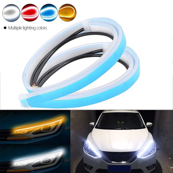 แถบไฟเลี้ยว ไฟเบรก Led DRL 12V อุปกรณ์เสริม สําหรับรถยนต์ 2 ชิ้น