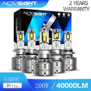 Novsight N60 H4 H11 H7 HB3 HB4 ไฟหน้ารถยนต์ LED 200W 40000LM 6500K สว่างมาก พร้อมส่ง