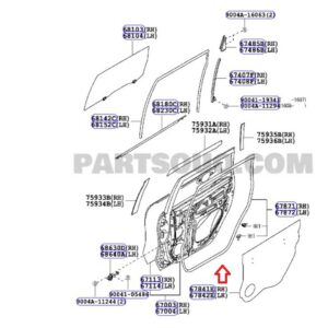 ยางขอบประตูหน้า/หลัง Toyota F651