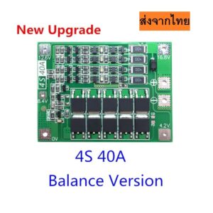 BMS 4S 40A / 10A 18650 3.7V Li-ion 16.8V  โมดูล PCB BMS บอร์ดป้องกันโมดูล