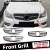 กระจังหน้ากันชนหน้า สําหรับ Mercedes Benz C W204 2007 2008 2009 2010 2011 2012 2013 2014 GT AMG Diamond Facelift Trim