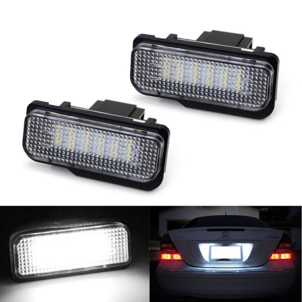 หลอดไฟ LED ติดป้ายทะเบียนรถยนต์ Mercedes Benz W211 4D W203 5D W219 R171 2D 12V สีขาว 2 ชิ้น