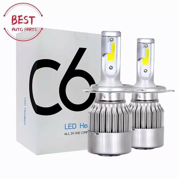 1คู่ C6 ถูกที่สุด!! ไฟหน้ารถยนต์ ไฟต่ำ ไฟสูง ไฟตัดหมอด ไฟมอเตอร์ไซค์ C6 LED แสงสีขาว H1 H3 H4 H7 H11 9005 9006 36W 6000K