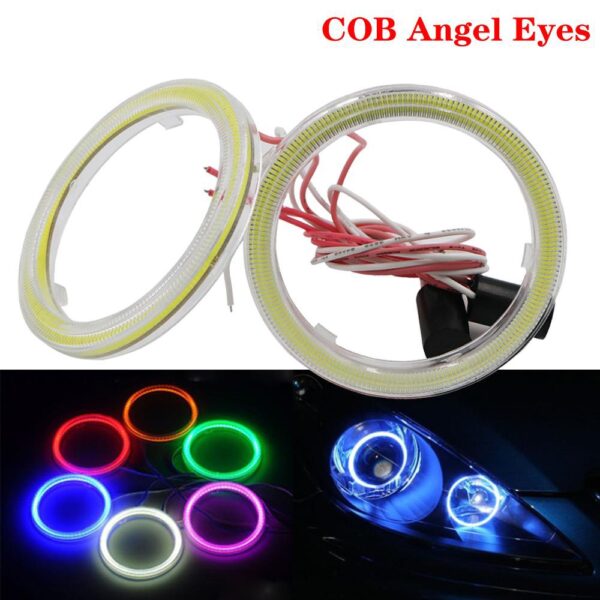 หลอดไฟหน้า Cob Angel Eyes 9-30V Led 60มม. 70มม. 80มม. 90มม. 100มม. 110มม. 120มม. 1 ชิ้นสําหรับรถยนต์รถจักรยานยนต์