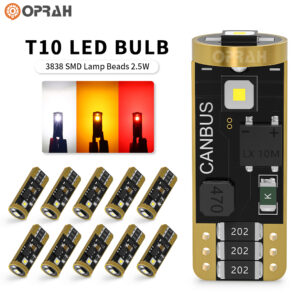 [10 ชิ้น] หลอดไฟ T10 LED สว่างมาก 3838 3SMD ภายในรถ โดม หลอดไฟ ที่จอดรถ หลังคารถ รถมอเตอร์ไซค์ ไฟอุปกรณ์เสริม