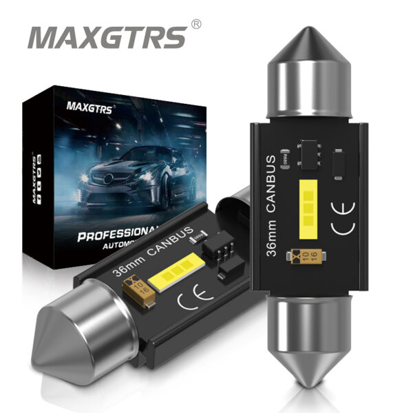 Maxgtrs หลอดไฟ led C5W C10W 12V 31 มม. 36 มม. 39 มม. 41 มม. สีขาว สําหรับอ่านหนังสือภายในรถยนต์ 2 ชิ้น