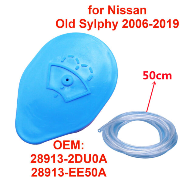 ฝาขวดน้ําล้างกระจกหน้ารถยนต์ พร้อมหลอดพลาสติกใส 50 ซม. สําหรับ Nissan Sylphy Tiida 2006-2019 28913-2DU0A 28913-EE50A