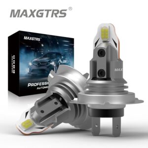 Maxgtrs ใหม่ หลอดไฟหน้ารถยนต์ LED H7 ไร้สาย ขนาดเล็ก 3570 CSP 6500K มุม 360 องศา สีขาว 2 ชิ้น