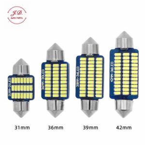 1ชิ้น ไฟเพดาน LED  ไฟห้องโดยสาร ไฟส่องป้ายทะเบียน 31mm 36mm 39mm 41mm 12V แสงสีขาว