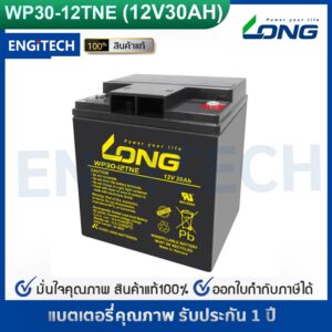 LONG แบตเตอรี่ แห้ง WP30-12TNE ( 12V 30Ah ) VRLA Battery แบต สำรองไฟ UPS รถไฟฟ้า อิเล็กทรอนิกส์ ตู้คอนโทรล ประกัน 1 ปี