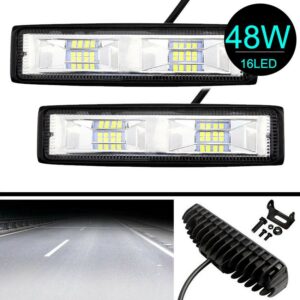 48 วัตต์ 12-24 โวลต์ 16LED รถแถบแสงสำหรับทำงานไฟสปอตขับรถไฟตัดหมอกสำหรับ SUV Off - Road