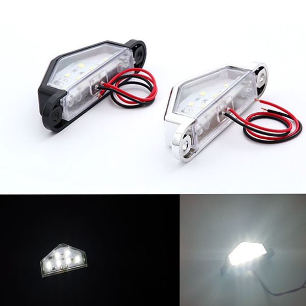 ไฟ LED 6 ดวง 12V 24V สว่างมาก สําหรับติดป้ายทะเบียนรถยนต์ รถบรรทุก SUV RV รถพ่วง รถตู้ เรือ 2 ชิ้น