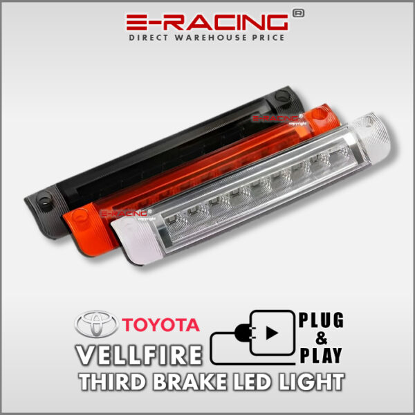 ไฟเบรกหลังสปอยเลอร์ 9 LED สีแดง สําหรับ Toyota Vellfire Alphard ANH20 Estima ACR50