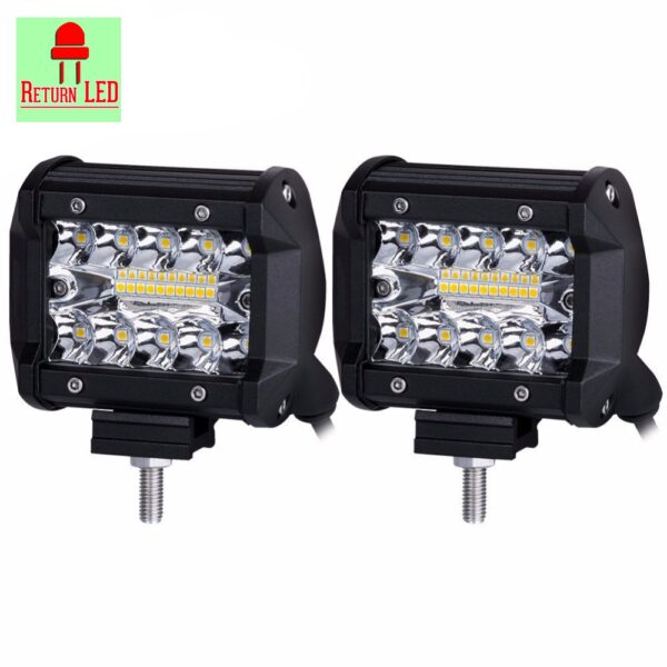 เเพค 2 ชิ้น LED SPOT BEAM US 60W ไฟสปอร์ตไลท์รถยนต์ ไฟหน้ารถ ไฟท้าย 12V เเสงขาว ReturnLED