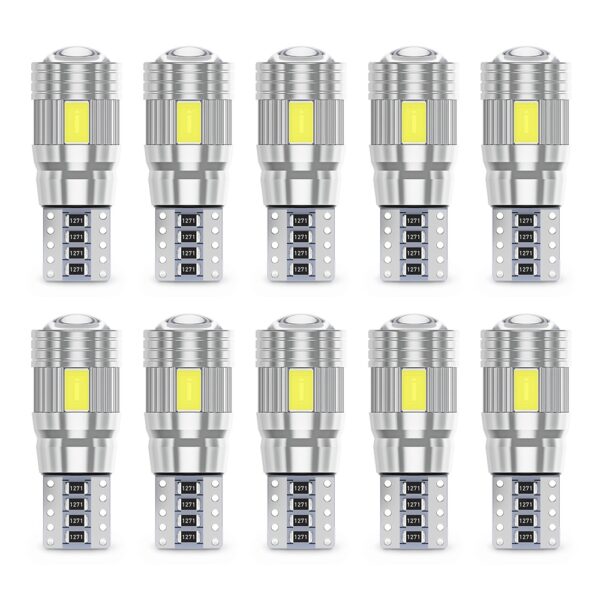 หลอดไฟสัญญาณ Led W5W T10 501 194 5630 6SMD 6000K 12V สีขาว สําหรับติดตกแต่งภายในรถยนต์