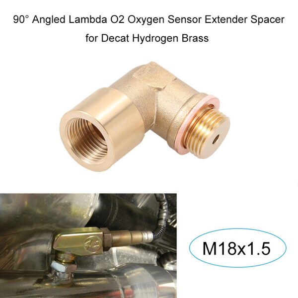 90 °มุม Lambda ออกซิเจนเซนเซอร์ขยายปะเก็นสำหรับการสลายตัวของไฮโดรเจนทองเหลือง M18x1.5