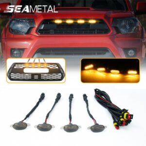 SEAMETAL ไฟวิ่ง LED ไฟกระจังหน้ารถ DRL ไฟวิ่งกลางวัน เหมาะสำหรับรถออฟโรดดัดแปลง รถปิคอัพ SUV รถยนต์