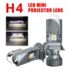 หลอดไฟหน้ารถยนต์ LED H4 120W 30000LM สว่างมาก 9003 HB2 เลนส์คู่ ขนาดเล็ก