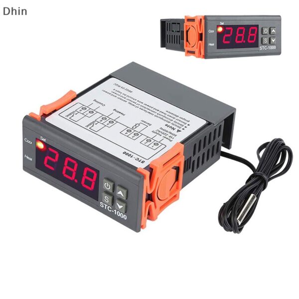 [Dhin] เทอร์โมสตัทควบคุมอุณหภูมิดิจิทัล LED STC-1000 DC12V DC24V AC110-220V