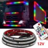 กรอบไฟกระพริบ LED RGB 12V สําหรับติดรถบรรทุก