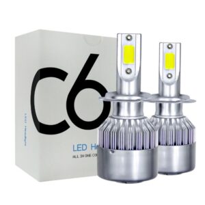 ไฟหน้ารถยนต์ led C6 H1 h3 h4 H7 H11 9005 9006 36W 6000K สีขาว 1 คู่