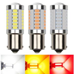 หลอดไฟเลี้ยวรถยนต์ LED PY21W P21/5W 1156 Ba15s 1157 Bay15d 12V 33SMD 7000K สีขาว 1 ชิ้น