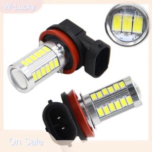 W-lucky หลอดไฟตัดหมอกกลางวัน H8 H11 LED 9005 9006 5630 33SMD สําหรับรถยนต์ 2 ชิ้น