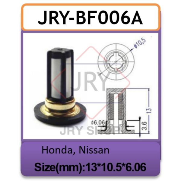 BF006A:กรองหัวฉีดฮอนด้า HONDA [ขนาด 6mm] ทรงเหลี่ยม [ชุดซ่อมหัวฉีดเบนซิน] หัวฉีดเบนซิน