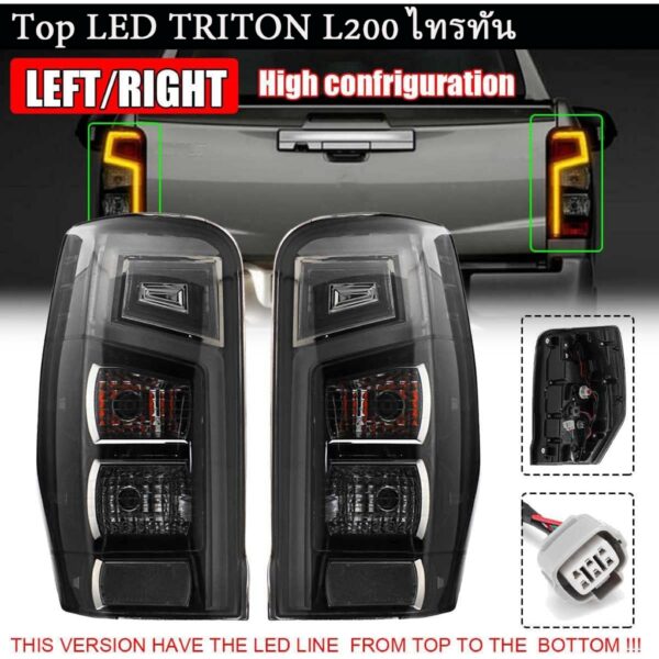 TRITONไฟท้าย ดำคล้ำ ไทรทันไฟท้าย ไฟท้าย มิตซูบิชิ สีดำTail light for MITSUBISHI 2019-2023(รวมถึงหลอดไฟและชุดสายไฟ)