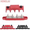 Honglai Battery Junction Block  M8 Terminal Studs 250 Amp Rating Busbar Boxes 4 Post Rustproof Flame Retardant Good Electrical Conductivity for Marine Car