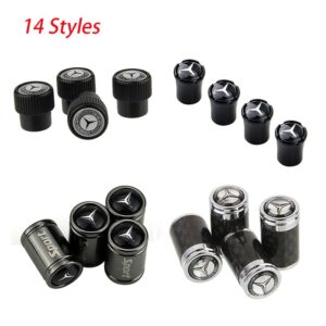 ฝาครอบล้อยางรถยนต์สำหรับ Mercedes Benz Car Tire Valve Stem Caps