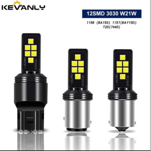 ไฟสัญญาณรถ LED ชนิด T15 T20 LED 7440 7443  W16W W21W P21W PY21W W21/5W 1156 BA15S BAU15S 3030 12SMD 1 ชิ้น