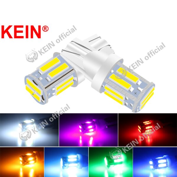 Kein 2021New T10 Led W5W 10Smd 7020 หลอดไฟ Led T10 ไฟสัญญาณสีขาวสําหรับติดรถยนต์รถมอเตอร์ไซค์