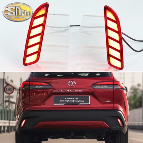 3-in-1 ไฟเลี้ยว LED สะท้อนแสง ติดกันชนหลังรถยนต์ สําหรับ Toyota Corolla Cross 2020-2023