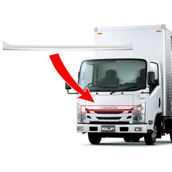 แถบบนการตกแต่งหน้ากระจัง โครเมียม  133cmหัวก้วาง  110CM หัวแคบ  สำหรับISUZUอีซูซุ NPR150 NQR175 NMR130 NLR130 FDI04006N