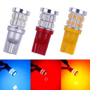 หลอดไฟ T10 LED w5w 3014 30SMD สีเหลืองอําพัน 12v สําหรับติดป้ายทะเบียนรถยนต์ 1 ชิ้น