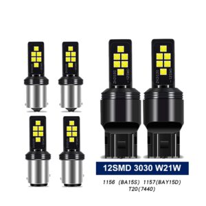 หลอดไฟเบรกรถยนต์ LED 1156 1157 T20 W21W 7440 PHX50 P21W P21 5W BA15S BAY15D 6000K 5W