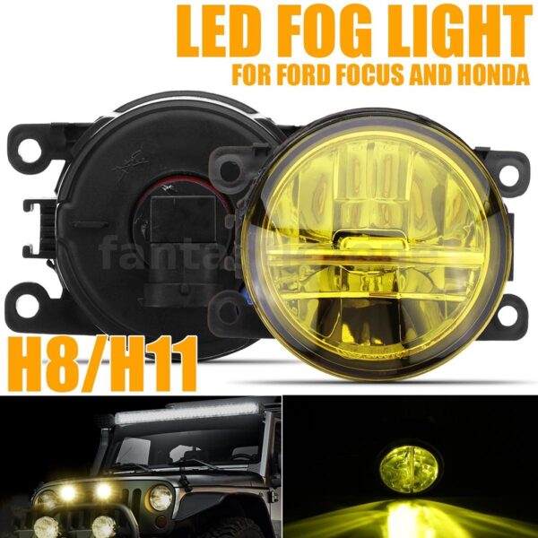 ไฟตัดหมอก led H11 H8 12V 55W อุปกรณ์เสริม สําหรับรถยนต์ Honda Ford Focus 1 คู่