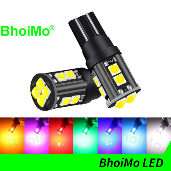 Bhoimo หลอดไฟ Led T10 W5W 12SMD 3030 ติดป้ายทะเบียนรถยนต์ DC12V