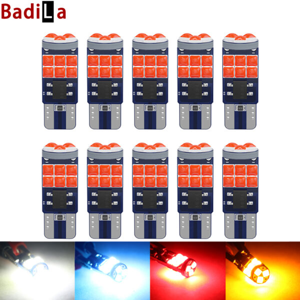 [10 ชิ้น] หลอดไฟ T10 LED 15SMD สว่างมาก อุปกรณ์เสริม สําหรับติดหลังคารถยนต์ รถจักรยานยนต์ DC12V