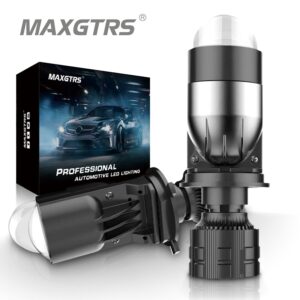 Maxgtrs หลอดไฟหน้าโปรเจคเตอร์ LED H4 9003 Hi/Lo Beam ขนาดเล็ก LHD 12000LM สําหรับรถจักรยานยนต์ 2 ชิ้น