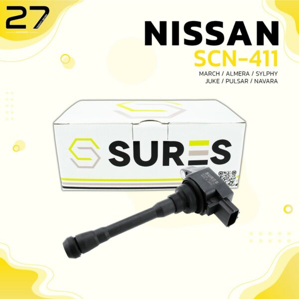 คอล์ยจุดระเบิด SURES - NISSAN MARCH / JUKE / SYLPHY / PULSAR / NAVARA / ALMERA - รหัส SCN-411 - MADE IN JAPAN