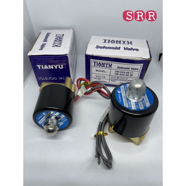 พร้อมส่ง! โซลินอยด์วาล์ว  1/4"Solenoid Valve 220V ทองเหลือง 2W-025-08 แบบปกติปิด