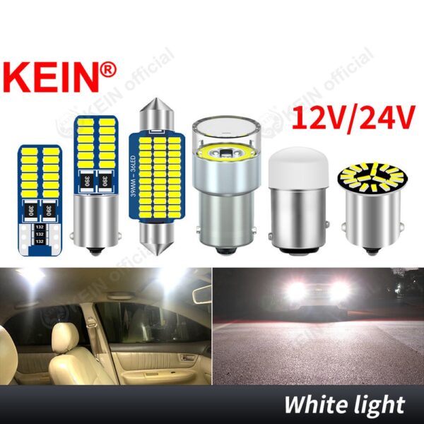 Kein ไฟเบรก Led 12V 24V T10 BA9S Festoon C5W 31 มม. 36 มม. 39 มม. 1156 P21W 1157 BAY15D สําหรับติดป้ายทะเบียนรถยนต์ รถจักรยานยนต์